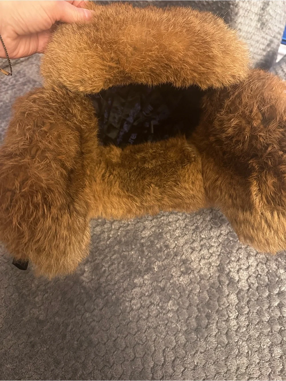 Surell Kids Quilted Rabbit Fur Trapper Hat One size - Army Heather